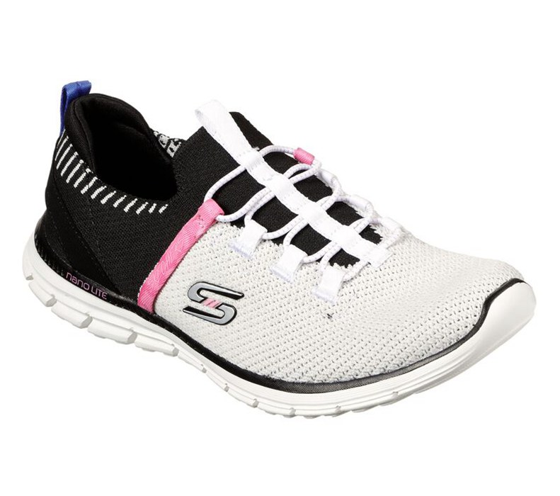 Skechers Luminate - Forever Hers - Womens Slip On Shoes White/Black/Pink [AU-JF0861]